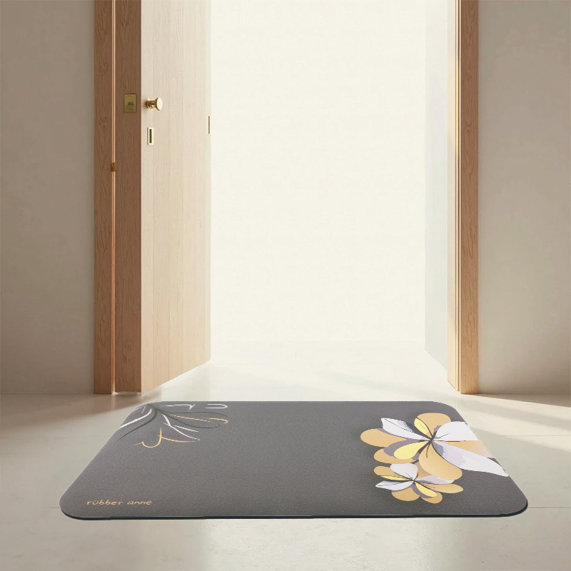 【怪獸】rubber anne 超吸軟式珪藻土吸水地墊 風韻之境(60x40cm) -阡灰, , large