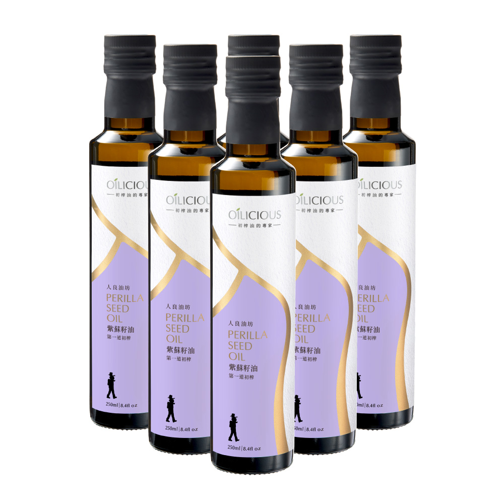 [人良油坊]第一道初榨紫蘇籽油250ml x6入組, , large