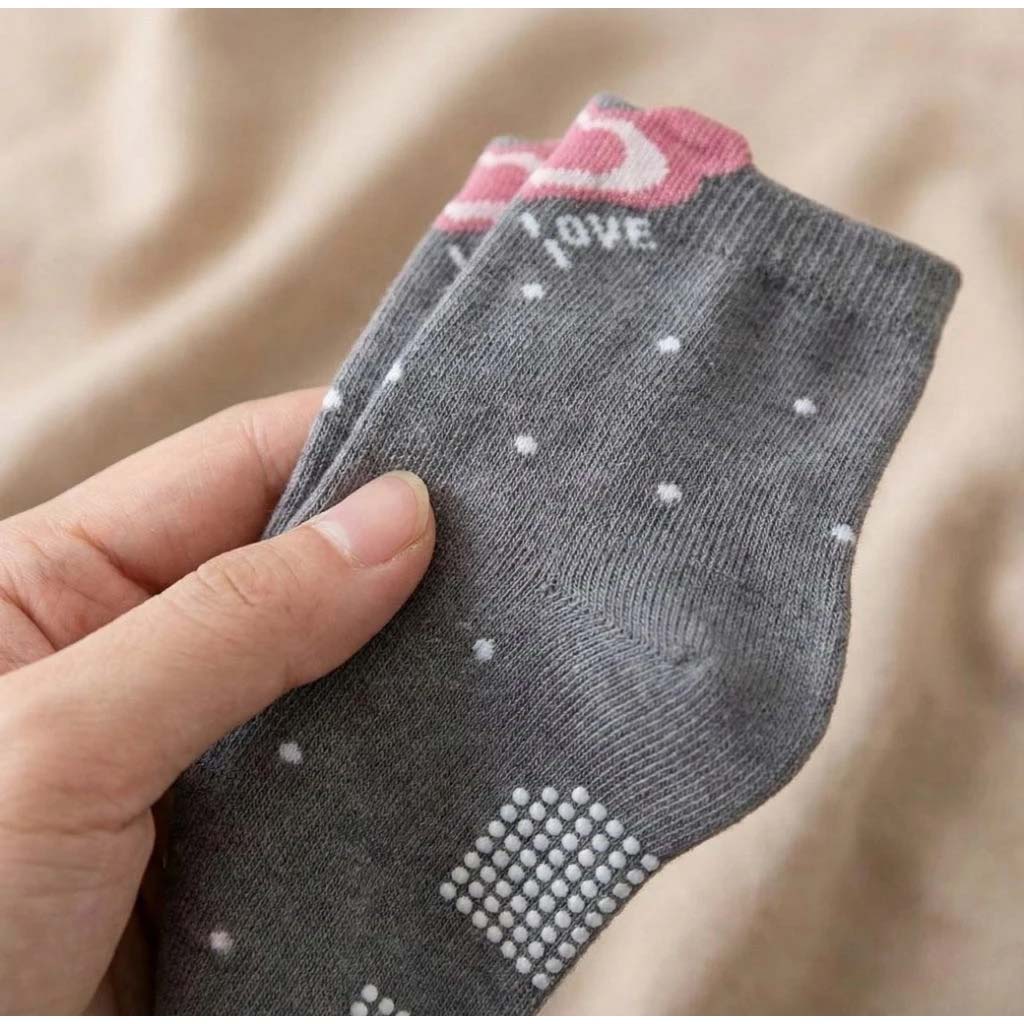 [凱美棉業] 10雙 隨機出色 純棉止滑童襪 甜美粉色款 花花童襪 卡通童襪 可愛襪 男童女童襪 兔兔 17-21cm, , large