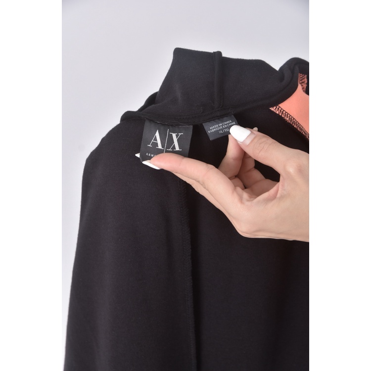 (XL) armani exchange棉質連帽背心黑色外套二手衣, , large