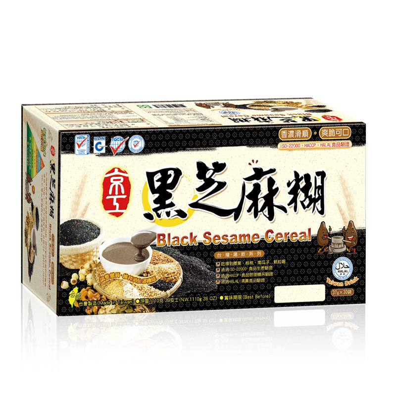 【京工】 黑芝麻糊 37 g*30包/盒 即沖即飲 常温 奶素食, , large