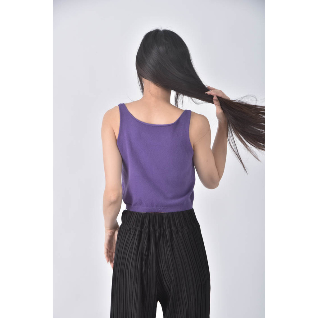 (S) 【董仔私服】V領紫色上衣二手衣, , large