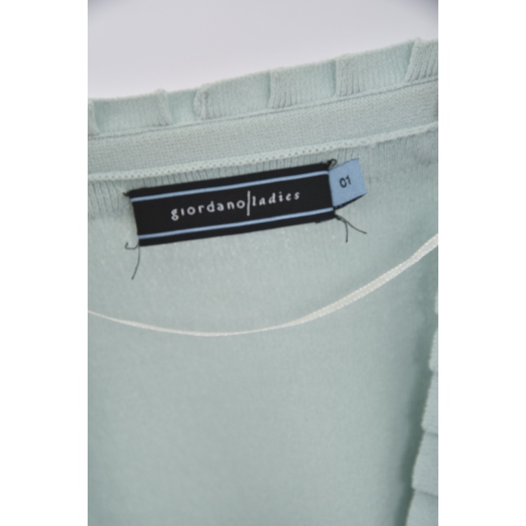 (S) giordano ladies質感V領綠色外套二手衣, , large