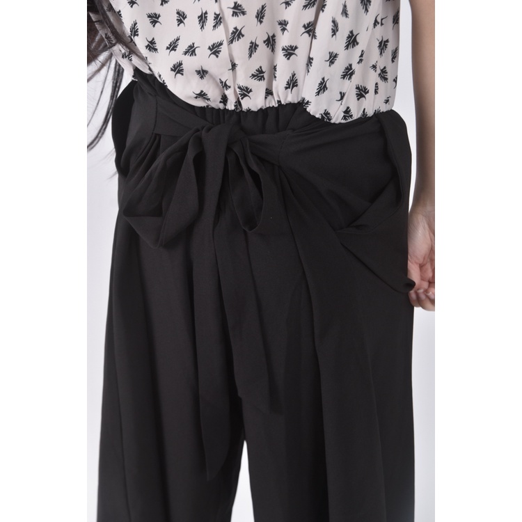 (XL) poly lulu高腰質感花紋灰色連身裝二手衣, , large