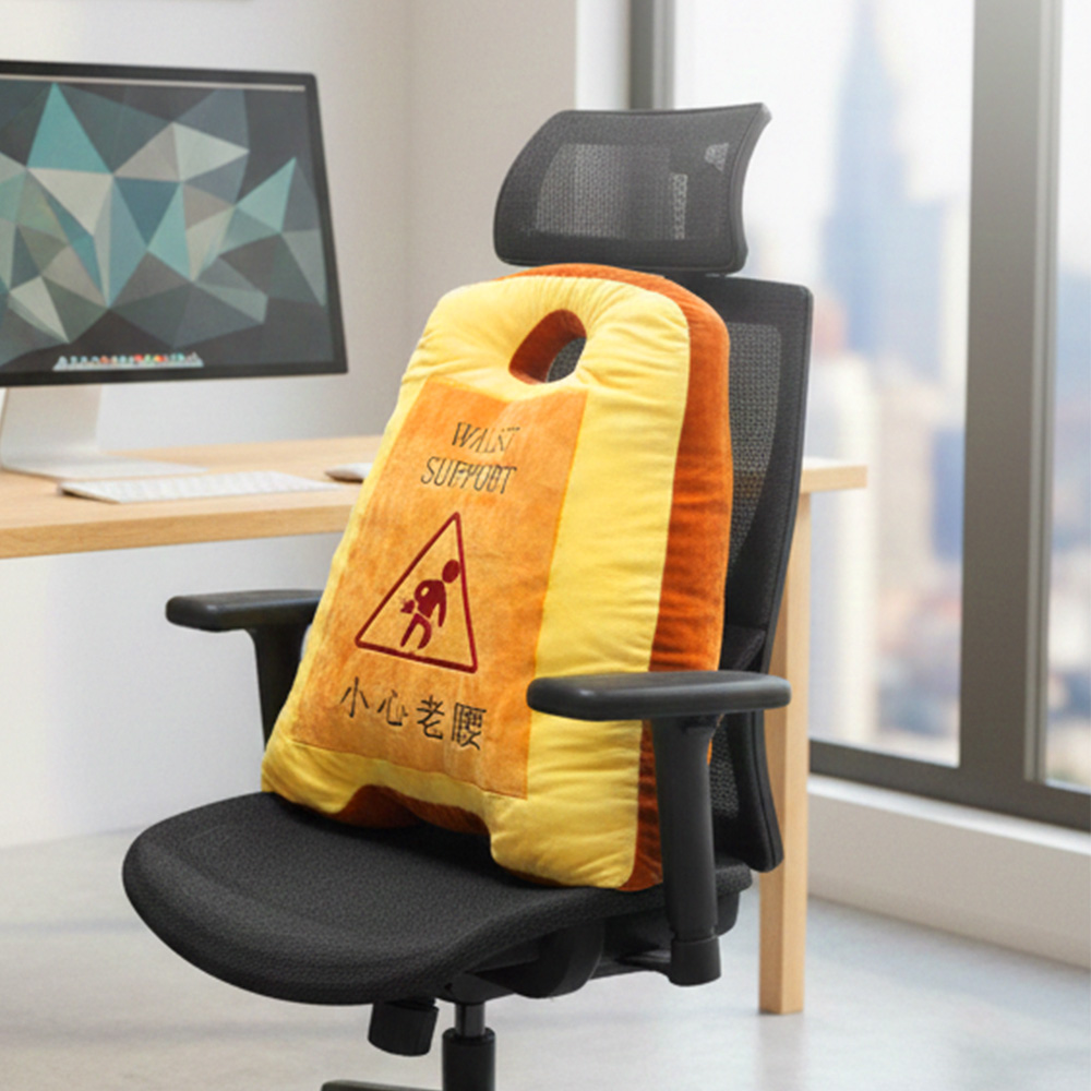 Novelty Warning Sign Pillow