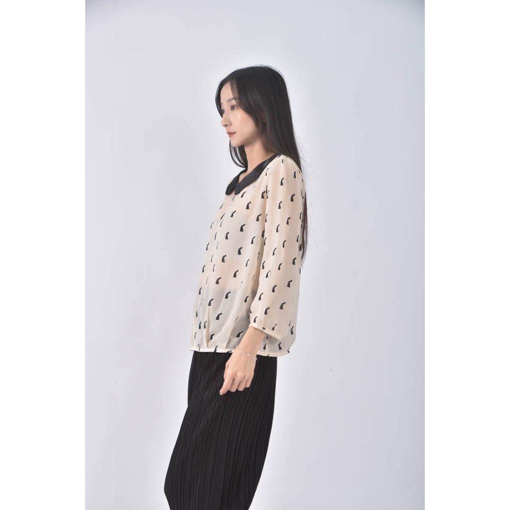 (S) 小兔子杏色長袖上衣二手衣, , large