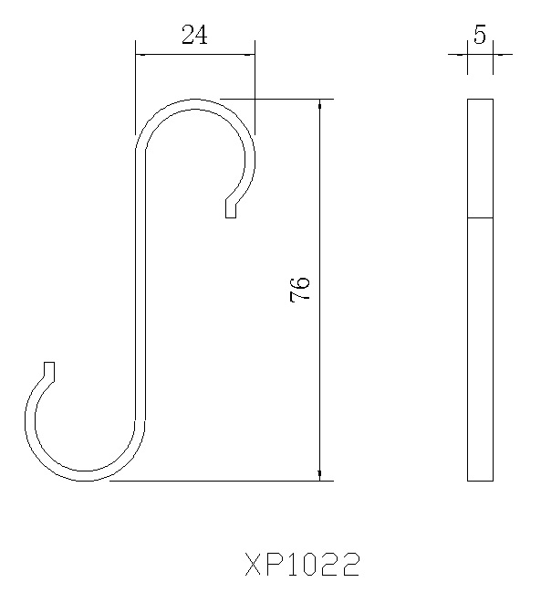 Stainless steel S hook (flat hook), , large