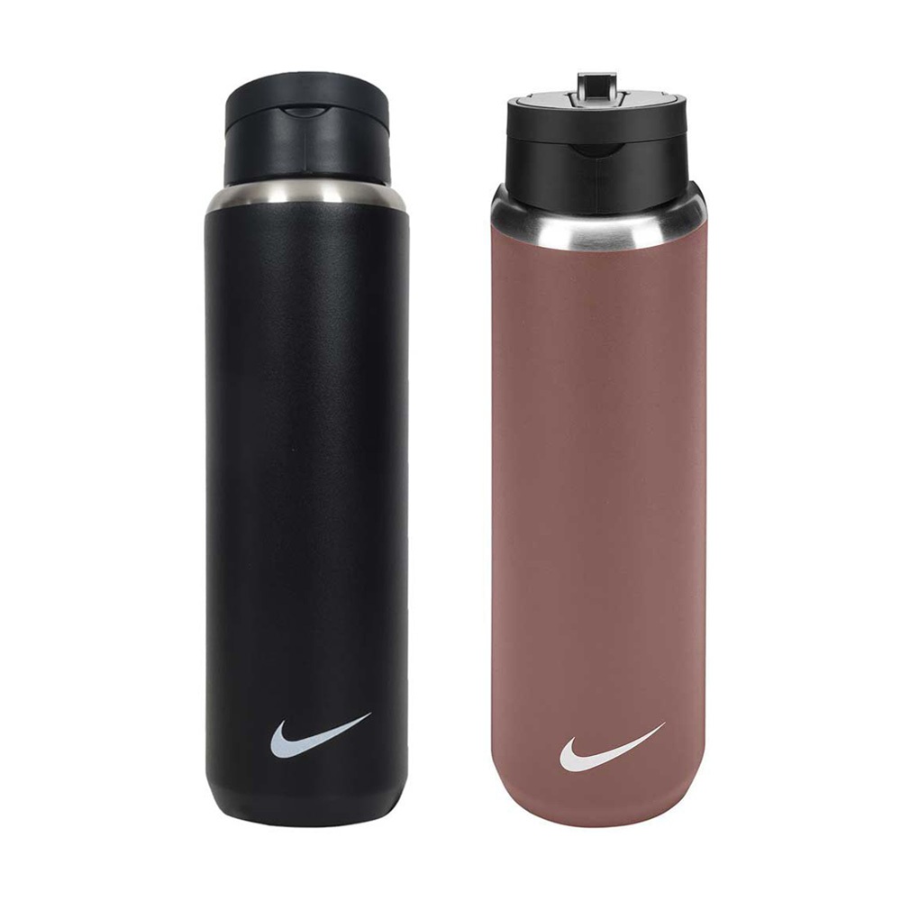 NIKE SS RECHARGE 吸管保冷瓶 24OZ 運動水壺 隨身杯 水瓶 耐用 便攜 人體工學 防漏 黑 咖啡紅, , large