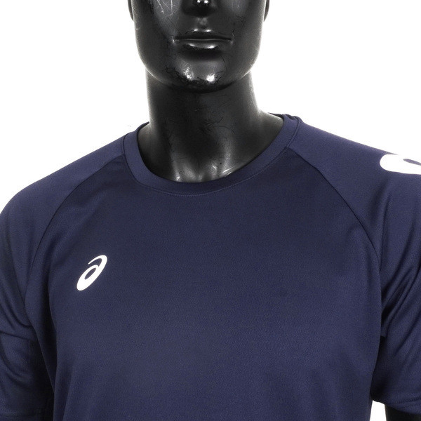 Asics 男女 短袖上衣 T恤 運動 休閒 輕量 吸濕 快乾 舒適 亞洲版 深藍 [2033B947-400], , large
