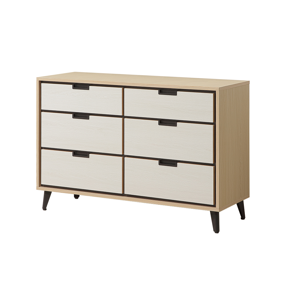 【唯熙傢俱】雷莎原木雙色六斗櫃 抽屜櫃, , large