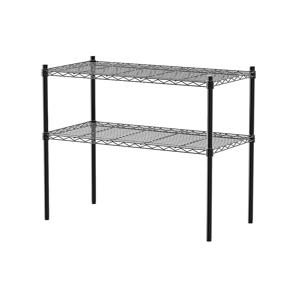 【Y HOUSE】90x45x75cm Lightweight Two-layer Iron Rack Iron Rack Shelf - Painted Black, , large