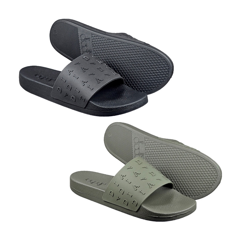 DIADORA迪亞多那 摩登時尚運動拖鞋 男鞋 簡約 素色 空氣感 不吸汗 好穿脫 柔軟 吸衝 耐磨 耐穿 防滑 綠 黑, , large