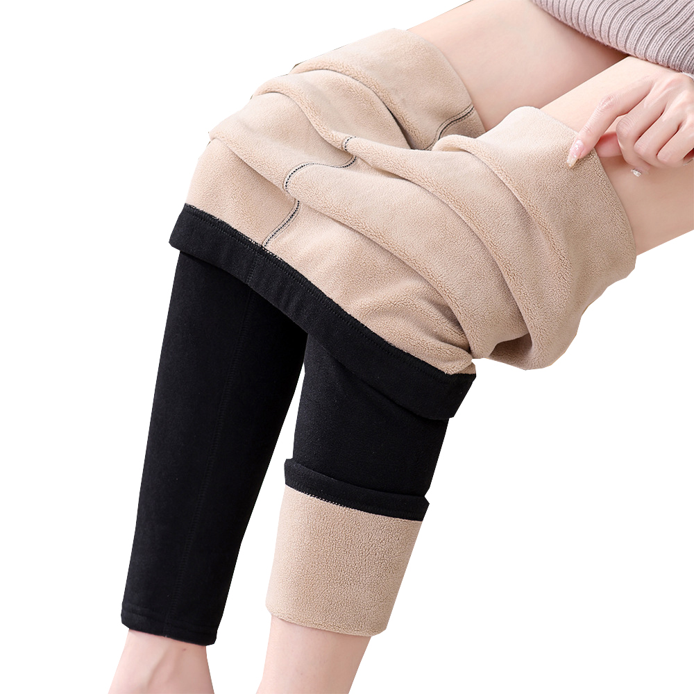 秋冬最新版【美腿羊毛保暖褲】超強抗寒 低溫 寒流 出國 雪地 穿上又美又暖活 高彈力 高腰塑身 加絨加厚 發熱 內搭褲, , large