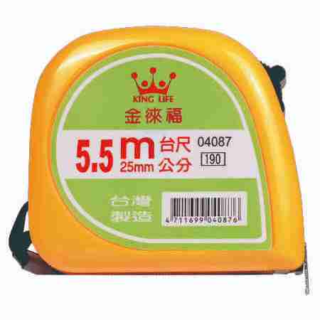徠福 彩色鋼捲尺(5.5m/25mm台尺公分)NO.4087, , large