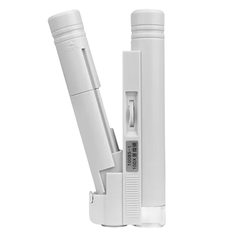 【SV61359】100倍帶燈顯微鏡 叉式放大鏡 燈管式迷你手持顯微鏡 (不帶刻度), , large