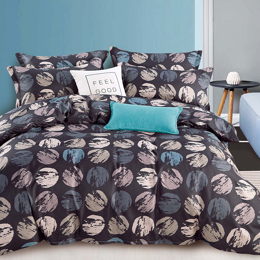 [LY SHIN BEDDING] FOCA Gravity | Reactive Printed and Dyeed 100% Edelweiss Cotton Six-Piece Cotton Cover Set, , large