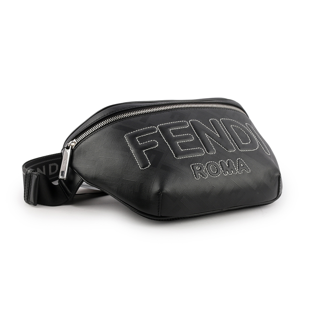 FENDI FF Logo Shadow 皮革腰包/黑色, , large