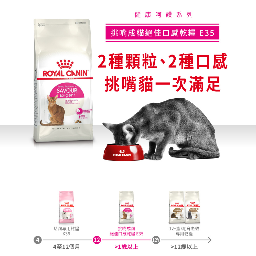 【Royal Canin法國皇家】挑嘴成貓絕佳口感乾糧 E35, , large