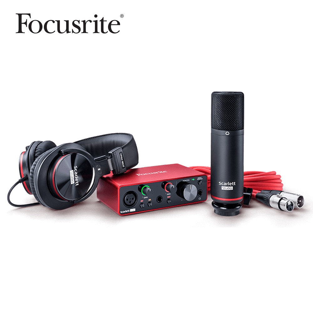 【福利品】Focusrite Scarlett Solo Studio 錄音介面套裝組 (第三代)【敦煌樂器】, , large