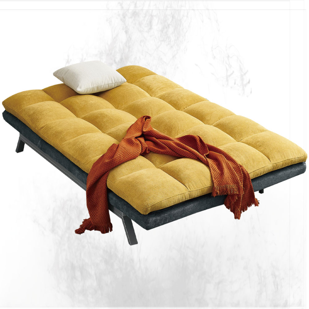 【文創集】柏亞雙色棉麻布展開式沙發椅/沙發床(客約商品), , large