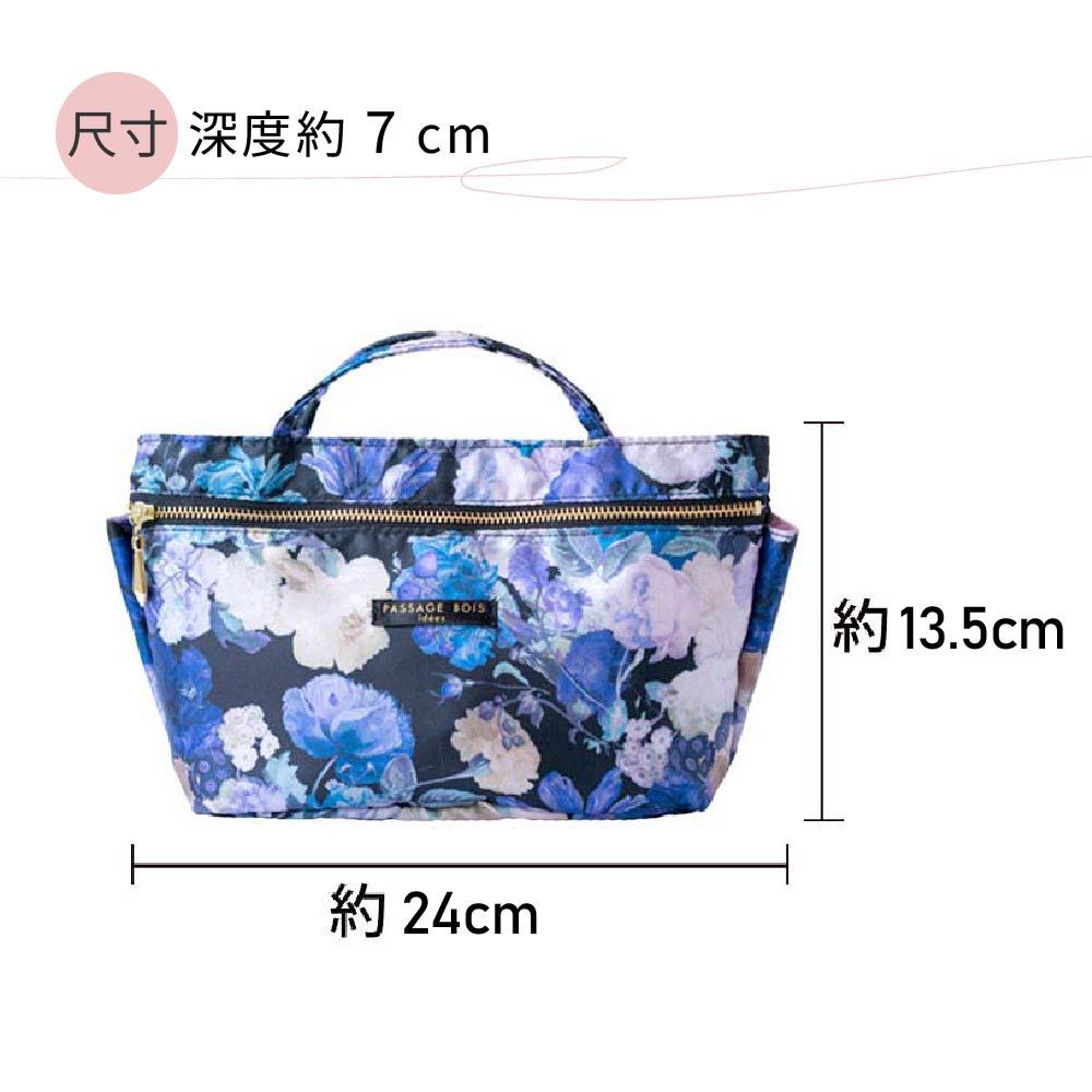 日本製 【Passage Bois】緹花 雙口袋拉鍊抗菌手提袋, , large