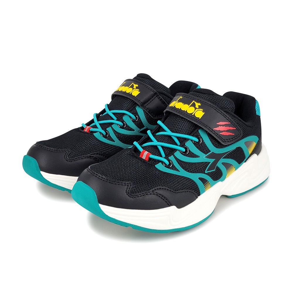 DIADORA迪亞多那 兒童潮流運動鞋 童運動鞋 童鞋 時尚 漸層 寬楦 輕量 透氣 吸震 足弓支撐 止滑 黑 白桃, , large