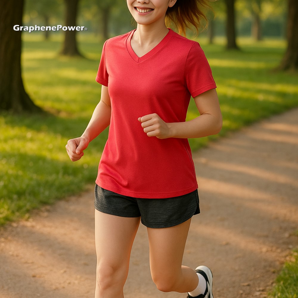 [GraphenePower] 石墨烯溫控循環短袖-女款/櫻桃紅L, , large