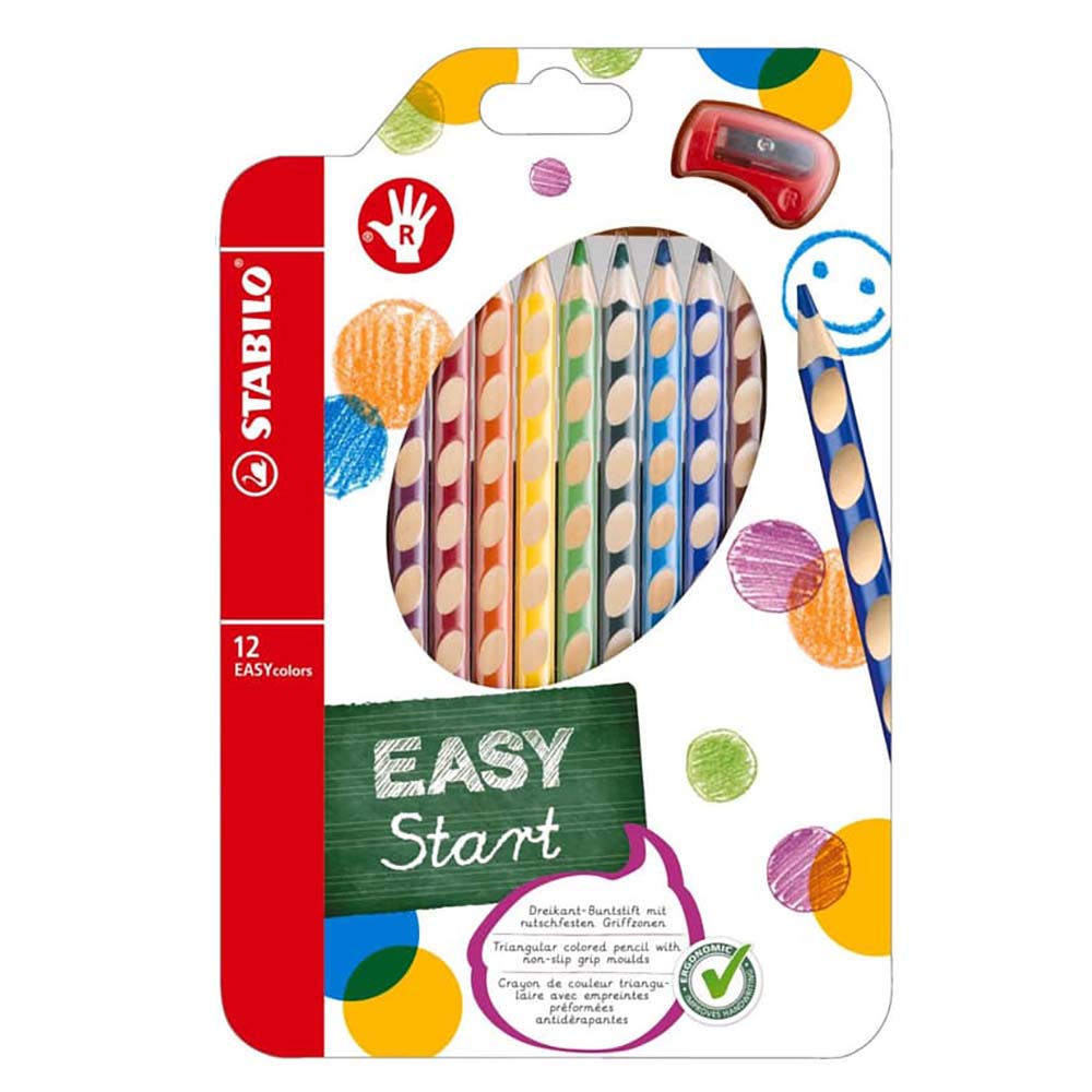STABILO 德國 思筆樂 EASYcolors 人體工學思筆樂洞洞彩色鉛筆 右手12色組/盒 ST332/12, , large