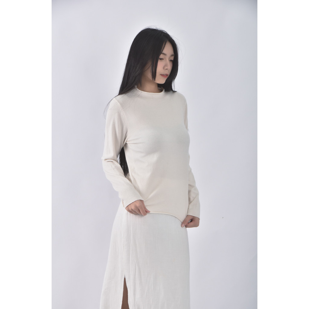 (S) 白色長袖上衣二手衣, , large