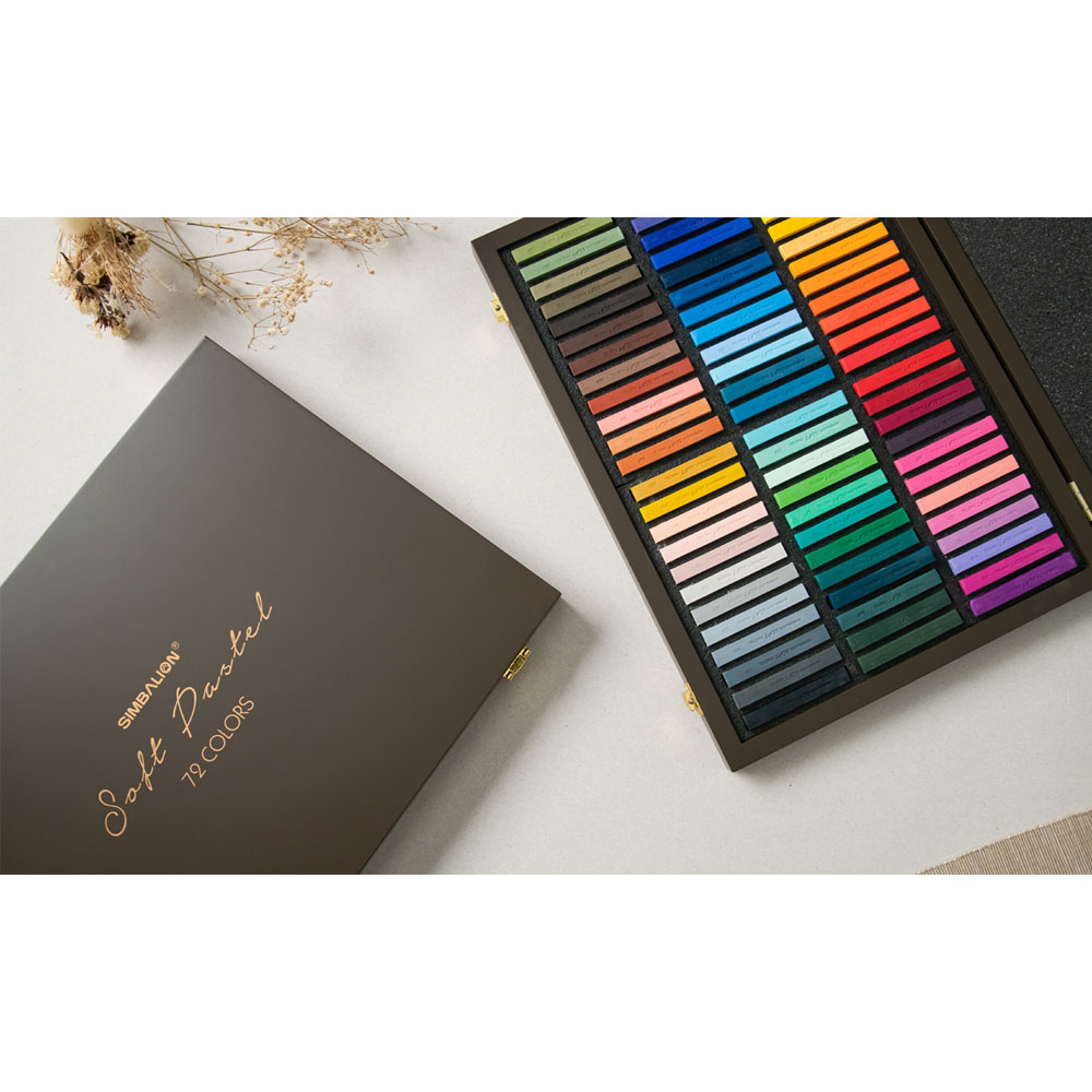 SIMBALION 雄獅 72色軟式粉彩木盒 /盒 SP-72, , large