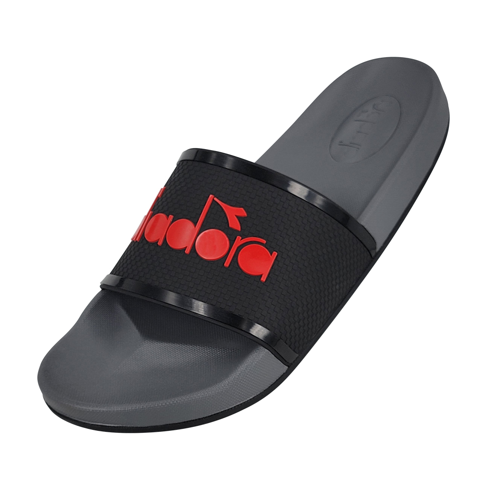 DIADORA迪亞多那 防水止滑運動拖鞋 男鞋 休閒 不吸汗 柔軟 吸衝 舒壓 足弓支撐 耐穿 耐磨 止滑 灰紅 黑綠, , large