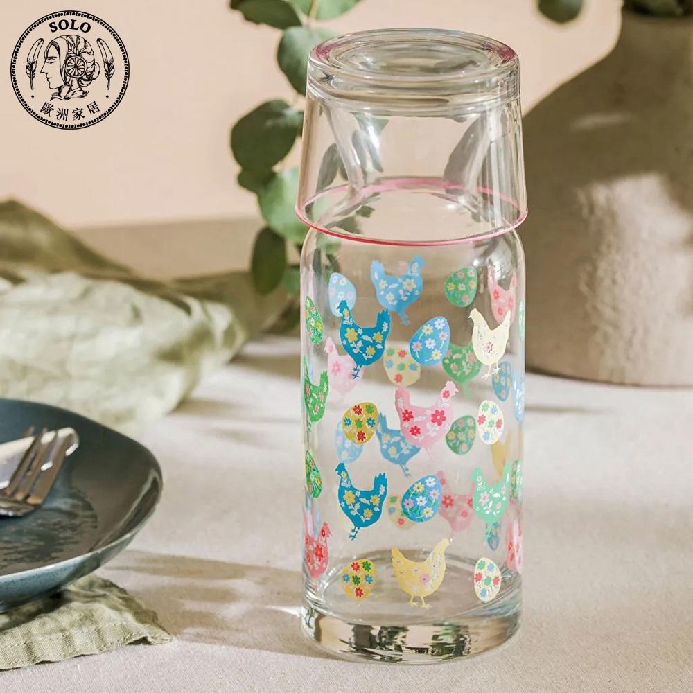 【SOLO Vintage】LCW Home 700ML 200ML Chicken Glass Bottle Mug Set Made in Turkey , , large