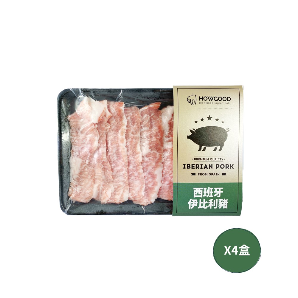 【聯馥】HOWGOOD西班牙伊比利豬腹松阪燒肉/火鍋肉片150GX4盒/組, , large
