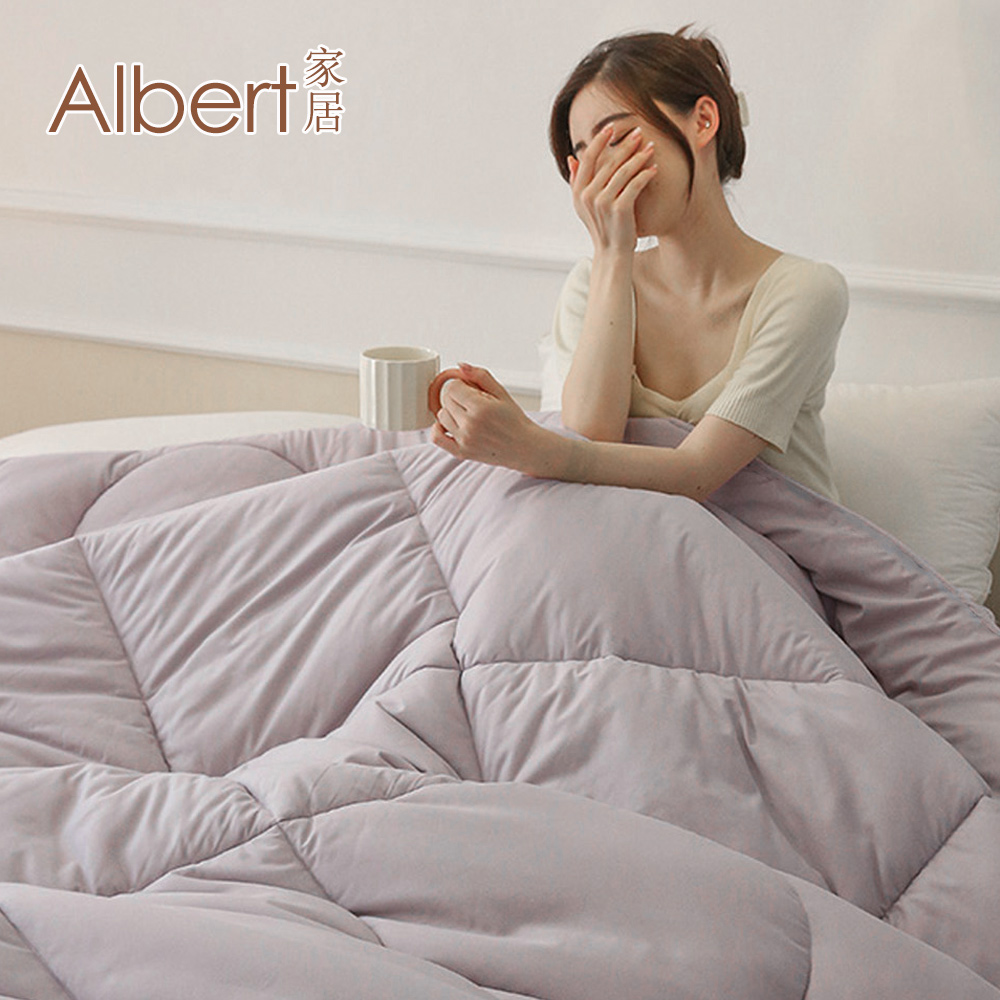 Albert家居《灰色》台灣製 石墨烯遠紅外線可水洗冬被  180×210cm (抑菌被 暖被 石墨烯被)
