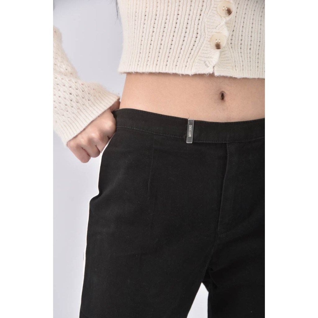 (L) moschino寬版黑色長褲二手衣, , large