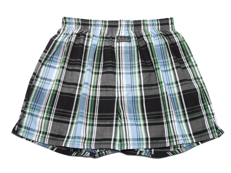 ﹝ 3A-Alliance ﹞格紋平口褲/綠黑格紋, , large