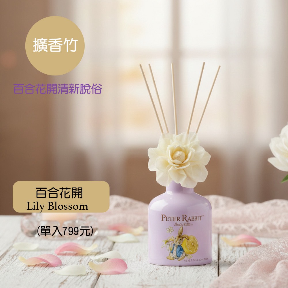 【世豐】【Peter Rabbit 比得兔】療癒擴香200ml(2入組)-黃.紫色, , large
