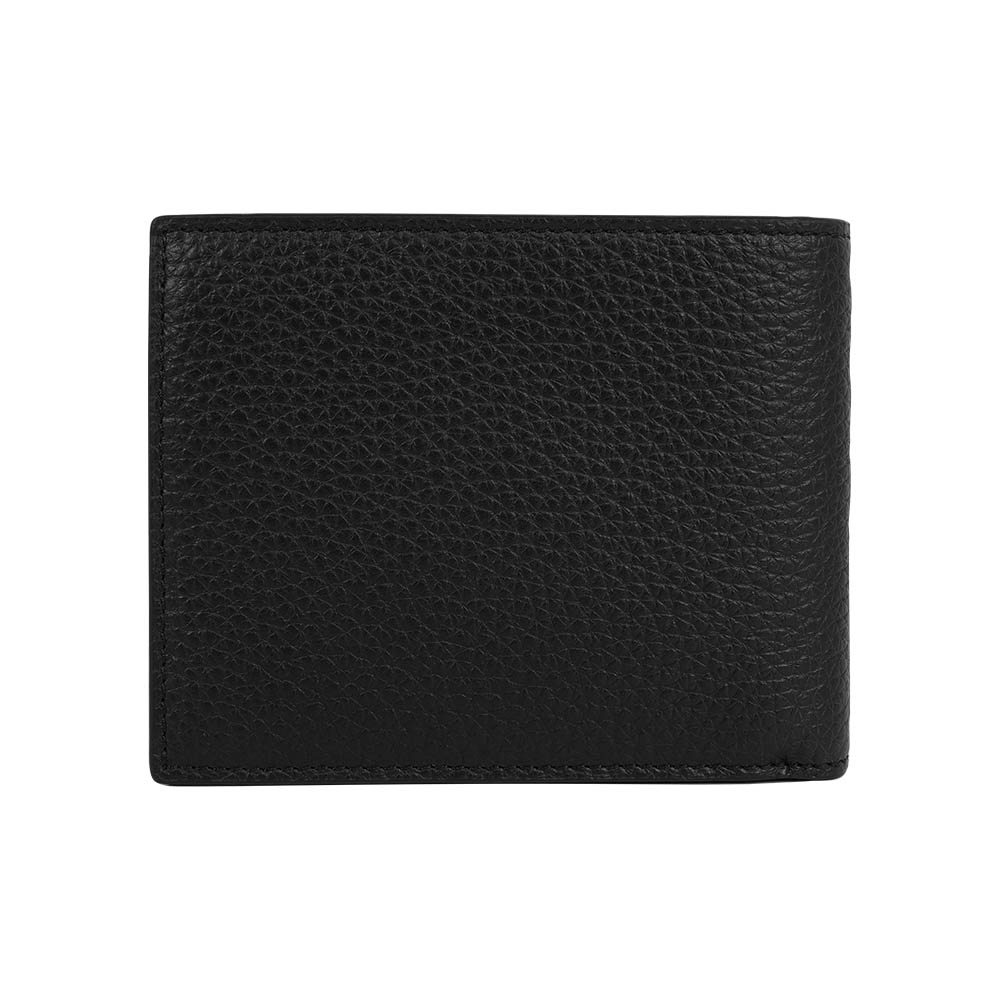 MONT BLANC 粒面牛皮對開6卡短夾(黑色), , large