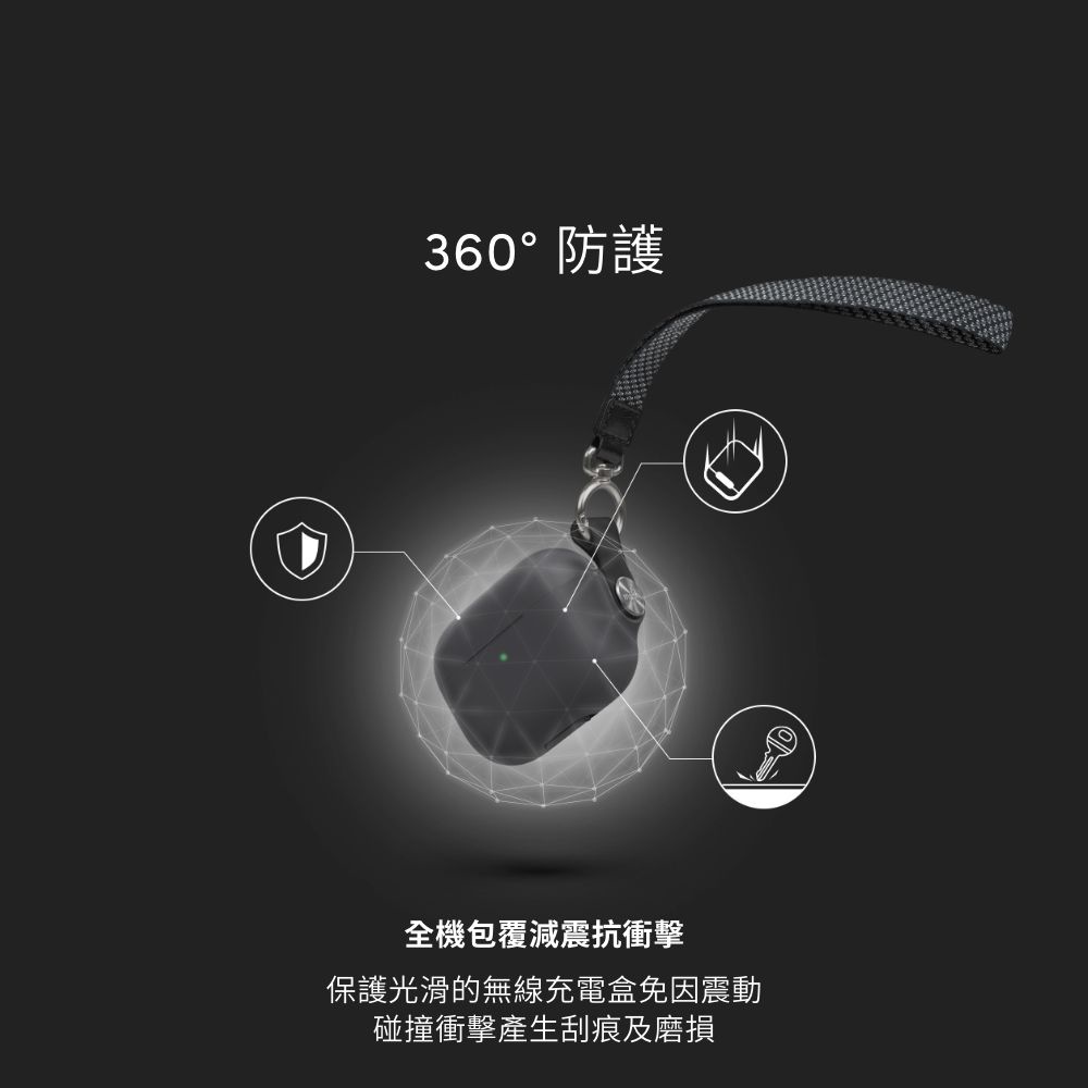 Moshi Pebbo for AirPods 3 保護套 藍牙耳機充電盒 (附可拆式腕帶)-米色（僅適用AirPods 3）, , large