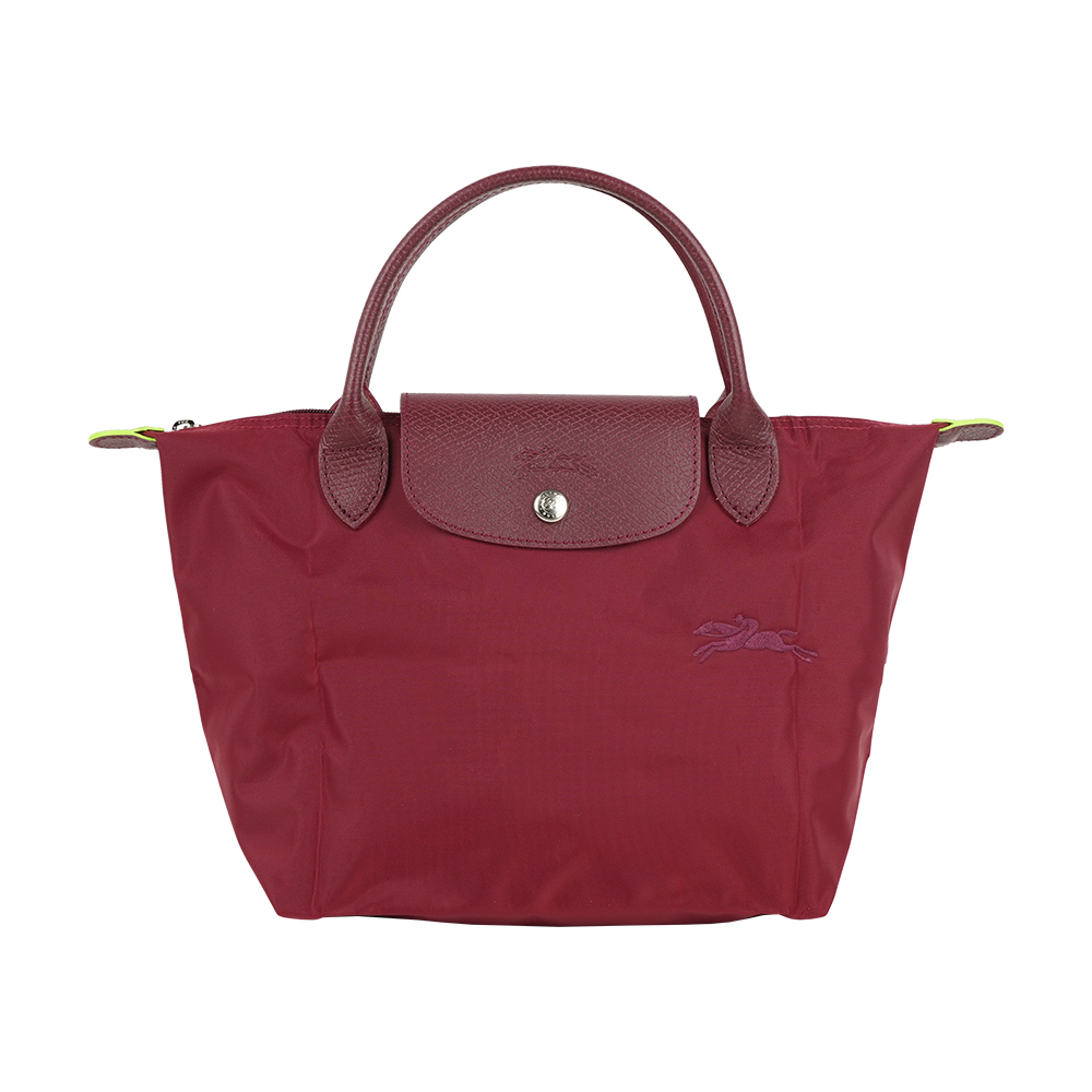 LONGCHAMP S號短把LE PLIAGE GREEN摺疊水餃包(紅石榴色)