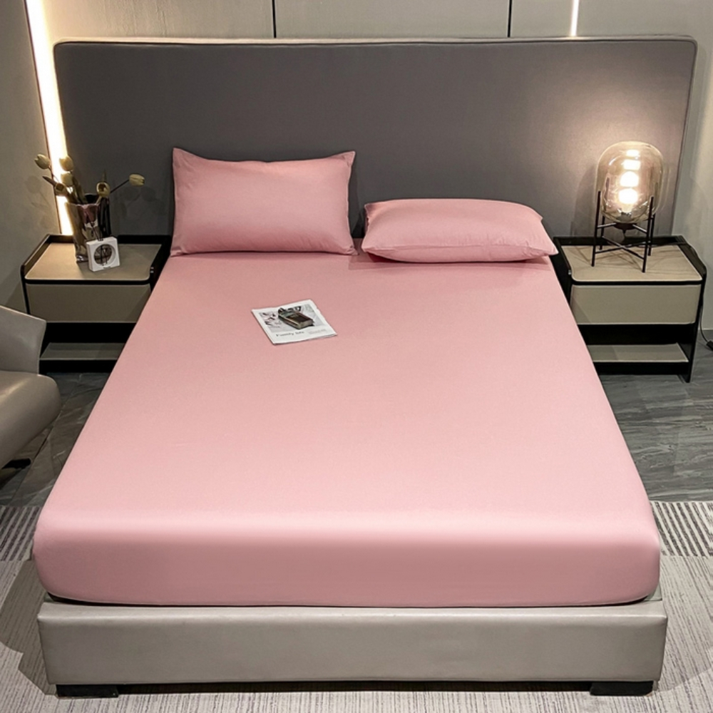 【A&R】三件組 100%天絲床罩組150x200+22cm 粉色, , large