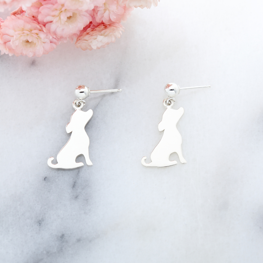 【Angel & Me】幸福 米克斯 小狗 s925純銀 耳環 耳夾 生日 情人節 禮物, , large