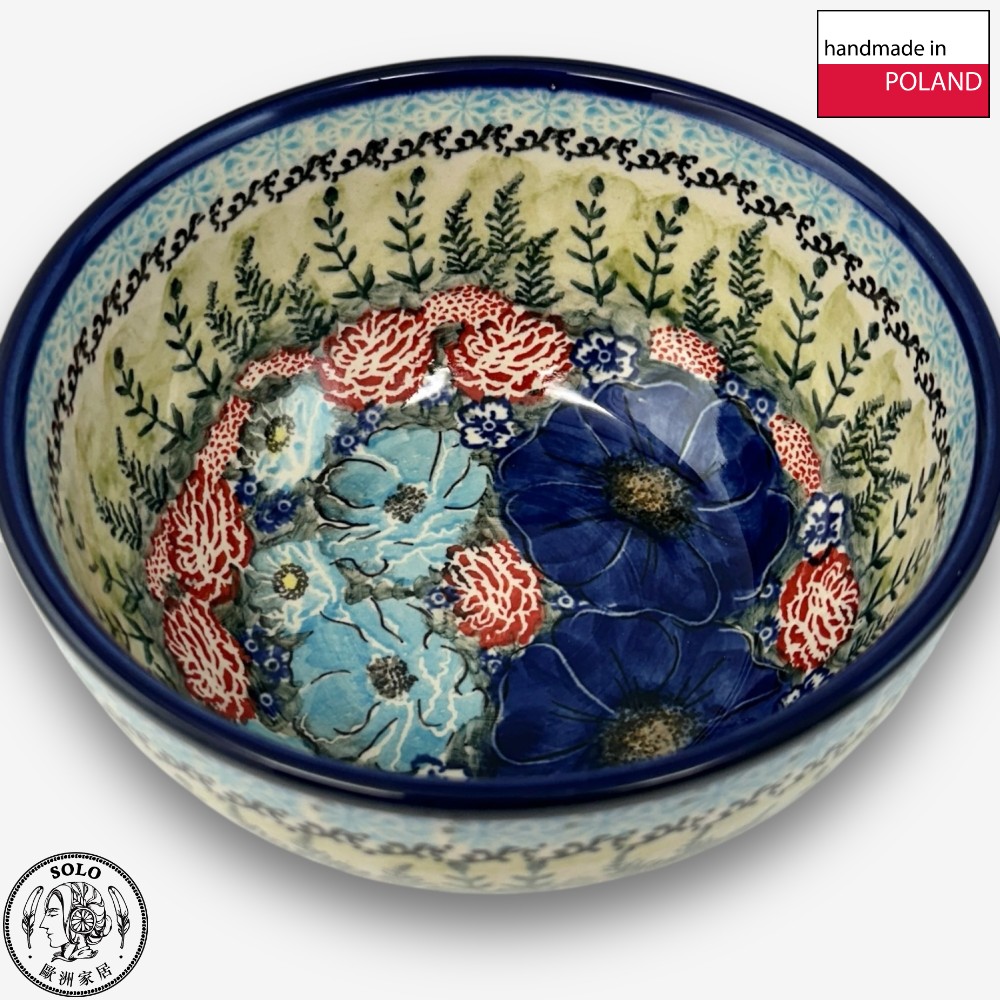 【SOLO Vintage】Cerraf Polish Pottery 16cm Bowl Song of Wildflowers Series Made in Poland, , large