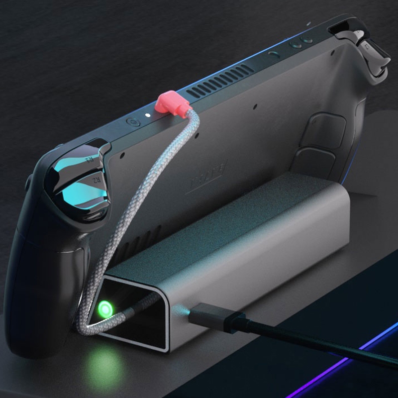 iPlay Steam Deck Charging Dock supports 45W fast charging and comes with a braided charging cable. It's compact, has excellent heat dissipation, and features a metallic finish and non-slip design. Available now., , large