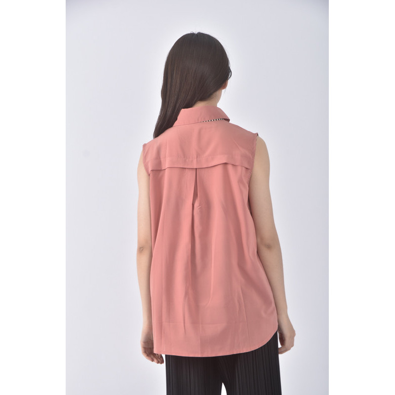 (S) tokyo fashion質感無袖橘色上衣二手衣, , large