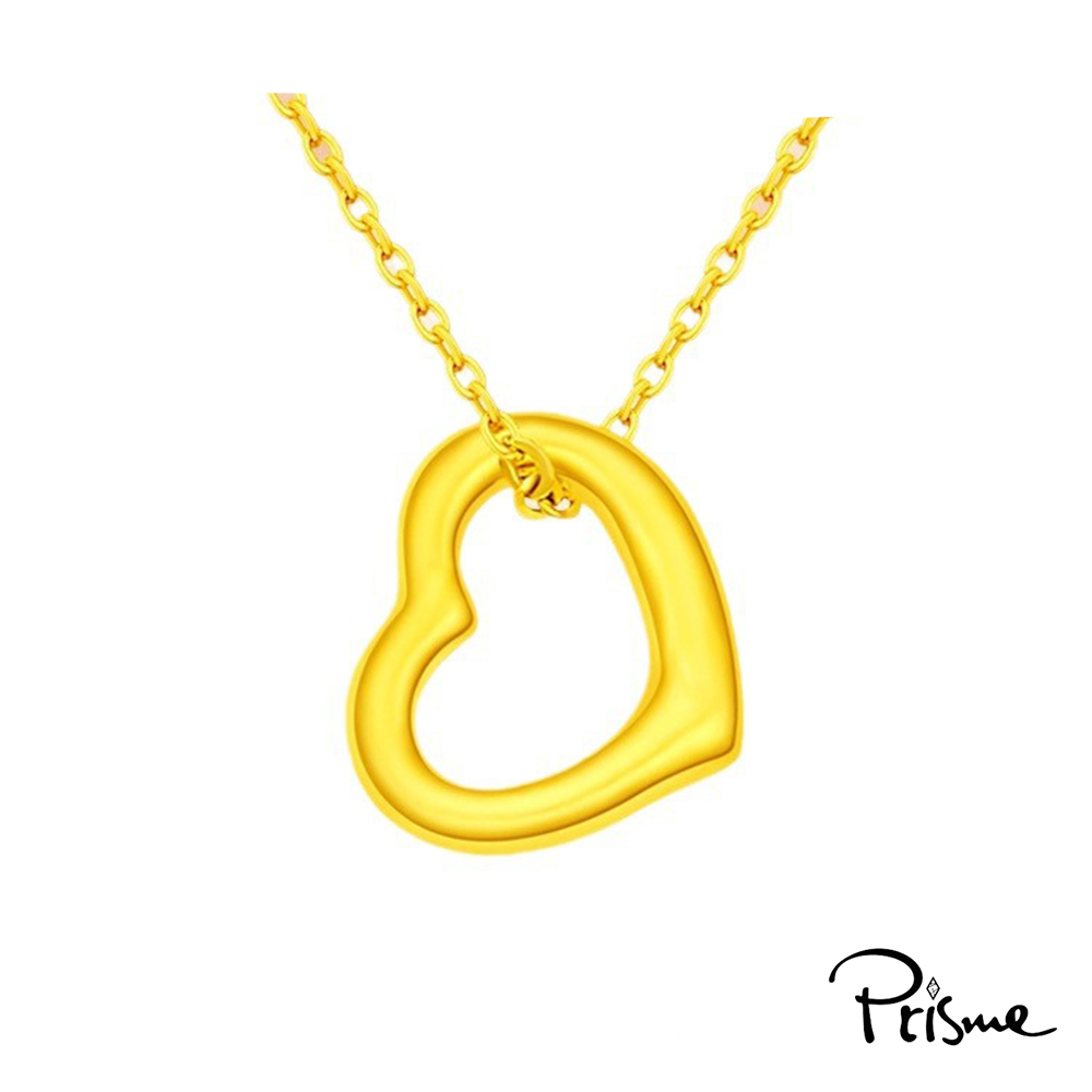 【Prisme Gold】黃金項鍊 鏤空心型 項鍊 (金重：約0.04錢±0.02), , large