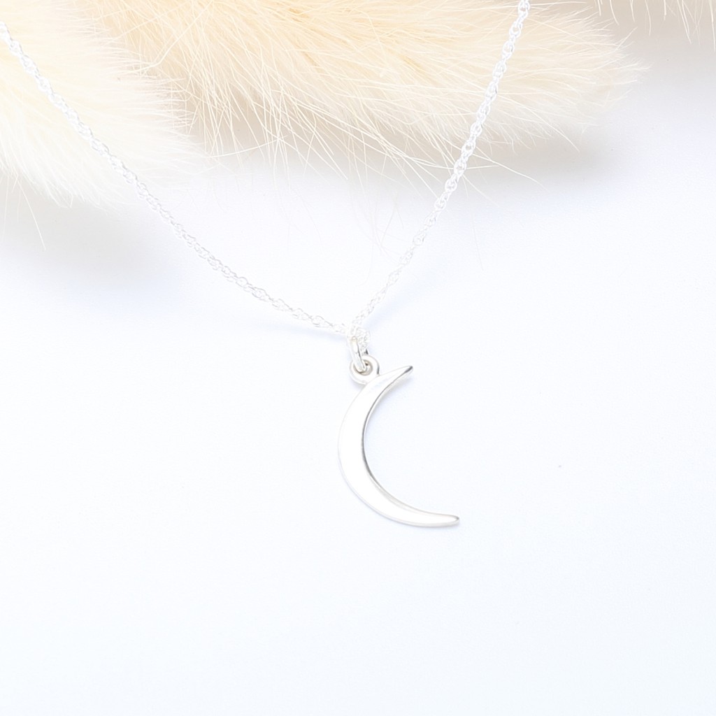 【Angel & Me】Crescent Moon (small) s925 sterling silver necklace Birthday gift, , large