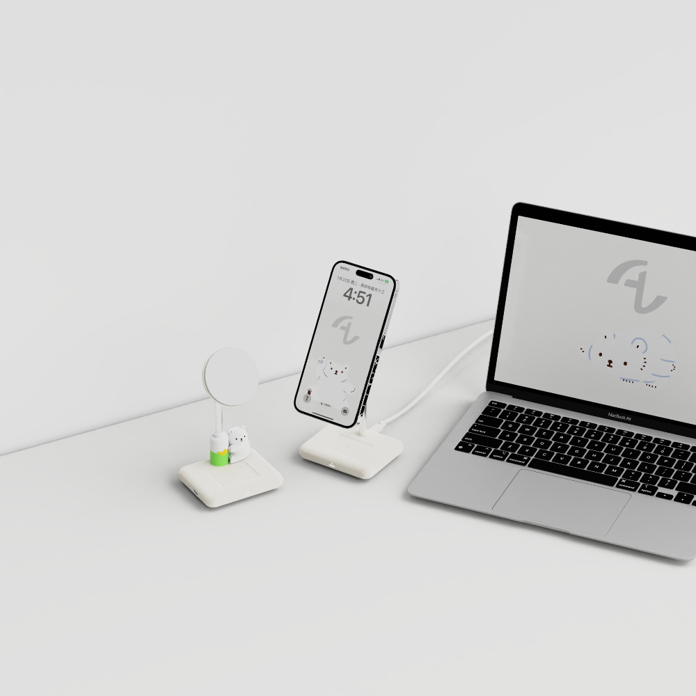 [萬摩科技]Allite WQ1 磁吸無線充電座 白白日記聯名款, , large