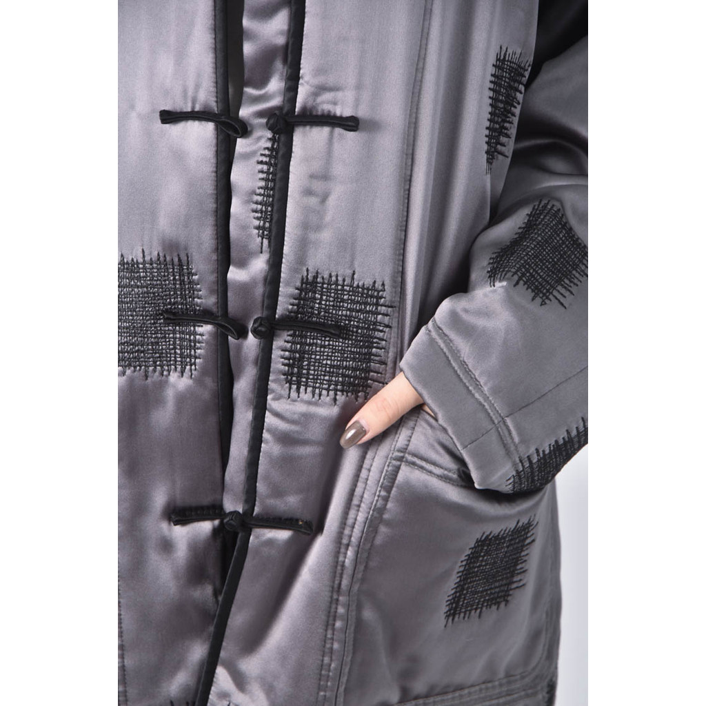 (L) greenleaf fashion center中式灰色外套二手衣, , large