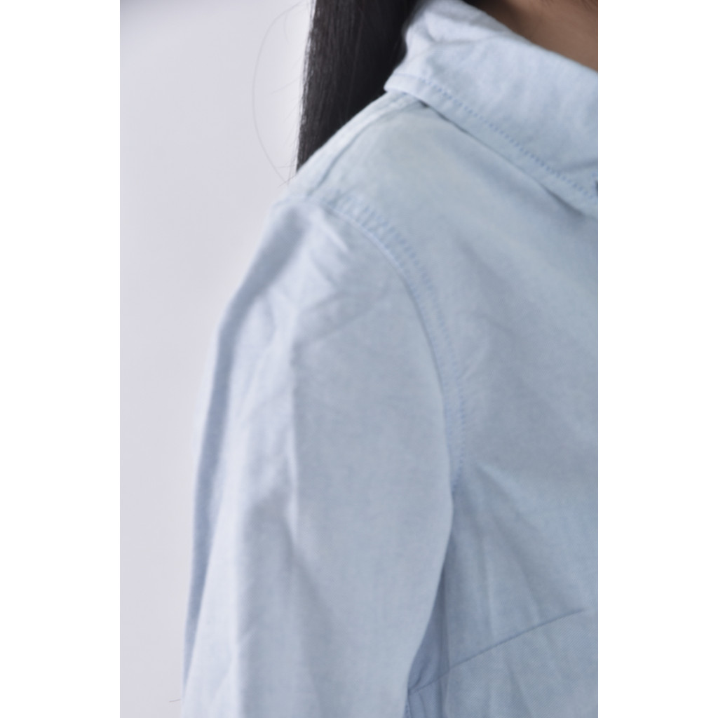 (S) net質感西裝棉質純棉藍色長袖上衣二手衣, , large